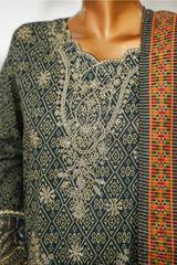 Bin Saeed Stitched 3 Piece Exclusive Emb Lawn Vol-02 Suit-NSM-2659 GRAY