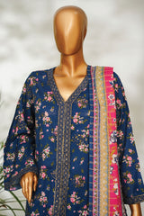 Bin Saeed Stitched 3 Piece Exclusive Emb Lawn Vol-02 Suit-NSM-2660 BLUE