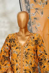 Bin Saeed Stitched 3 Piece Exclusive Emb Lawn Vol-02 Suit-NSM-2662 YELLOW