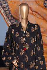 Bin Saeed Stitched 3 Piece Exclusive Emb Lawn Pintex Suit-NSM-2665 BLACK