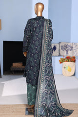 Bin Saeed Stitched 3 Piece Exclusive Emb Lawn Pintex Suit-NSM-2668 BLUE