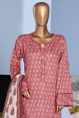 Bin Saeed Stitched 3 Piece Exclusive Emb Lawn Pintex Suit-NSM-2669 PINK