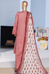 Bin Saeed Stitched 3 Piece Exclusive Emb Lawn Pintex Suit-NSM-2669 PINK