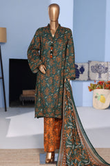 Bin Saeed Stitched 3 Piece Exclusive Emb Lawn Pintex Suit-NSM-2695 GREEN