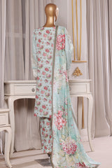 Bin Saeed Stitched 3 Piece Luxury Chikankari & Laserkari Suit-NSM-2779-FEROZI
