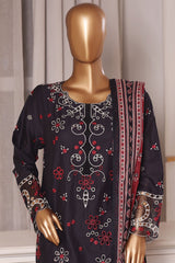 Bin Saeed Stitched 3 Piece Luxury Chikankari & Laserkari Suit-NSM-2782-BLUE