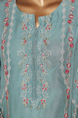 Bin Saeed Stitched 3 Piece Luxury Chikankari & Laserkari Suit-NSM-2783-S.BLUE