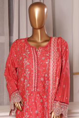 Bin Saeed Stitched 3 Piece Luxury Chikankari & Laserkari Suit-NSM-2784-PINK
