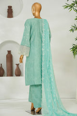Bin Saeed Stitched 3 Piece Luxury Emb Lawn Vol-01 Suit-NSM-2786-FEROZI
