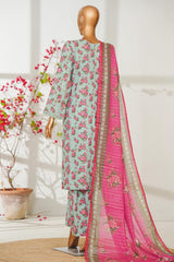 Bin Saeed Stitched 3 Piece Exclusive Emb Lawn Vol-02 Suit-NSM-2821-GREEN