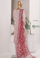 Bin Saeed Stitched 3 Piece Luxury Emb Plain Cotton With Emb Dupatta Vol-01 Suit-NSM-2582 PINK