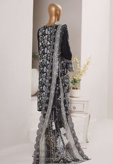 Bin Saeed Stitched 3 Piece Luxury Emb Plain Cotton With Emb Dupatta Vol-01 Suit-NSM-2585 BLACK