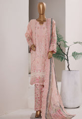 Bin Saeed Stitched 3 Piece Luxury Emb Plain Cotton With Emb Dupatta Vol-01 Suit-NSM-2586 PEACH