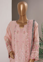 Bin Saeed Stitched 3 Piece Luxury Emb Plain Cotton With Emb Dupatta Vol-01 Suit-NSM-2586 PEACH