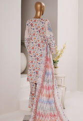 Bin Saeed Stitched 3 Piece Luxury Emb Plain Cotton With Emb Dupatta Vol-01 Suit-NSM-2587 WHITE