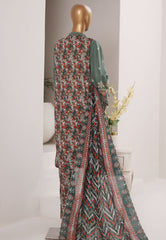 Bin Saeed Stitched 3 Piece Luxury Emb Plain Cotton With Emb Dupatta Vol-01 Suit-NSM-2588 GREEN