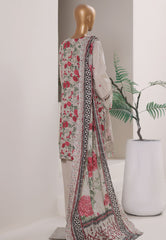 Bin Saeed Stitched 3 Piece Luxury Emb Plain Cotton With Emb Dupatta Vol-01 Suit-NSM-2589 GRAY