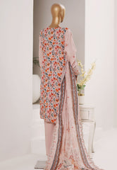 Bin Saeed Stitched 3 Piece Luxury Emb Plain Cotton With Emb Dupatta Vol-01 Suit-NSM-2590 PEACH