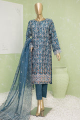 Naubahar by Hz Unstitched 3 Piece Silk Viscose Emb Suit-NVE-49-B