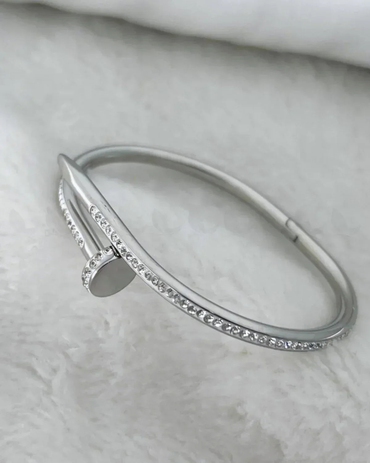 Nailon Bold Sparkle Bracelet Silver - Zeesy Jewellery
