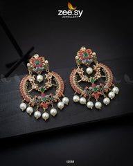 Naurattan Chandbali Earrings Green - Zeesy Jewellery