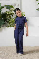 Sprinkles Stitched 1 Piece Summer Jumpsuit Kids Collection'2025-Navy Blue - Jersey Jumpsuit