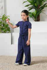 Sprinkles Stitched 1 Piece Summer Jumpsuit Kids Collection'2025-Navy Blue - Jersey Jumpsuit