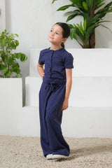 Sprinkles Stitched 1 Piece Summer Jumpsuit Kids Collection'2025-Navy Blue - Jersey Jumpsuit