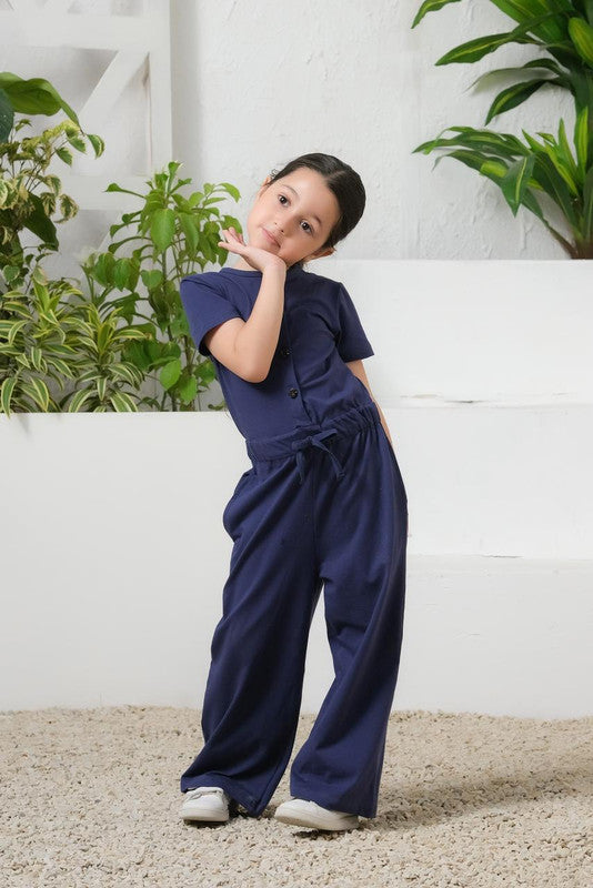 Sprinkles Stitched 1 Piece Summer Jumpsuit Kids Collection'2025-Navy Blue - Jersey Jumpsuit