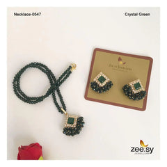 NECKLACE-0547 Crystal Green - Zeesy Jewellery
