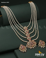 MALLA NECKLACE-0970 Red - Zeesy Jewellery
