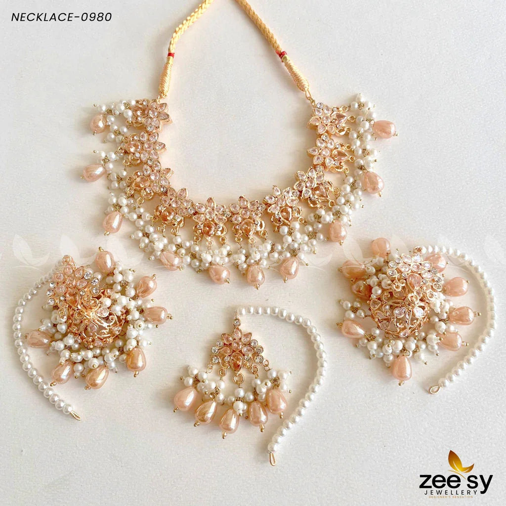 Necklace-0980 Champagne - Zeesy Jewellery