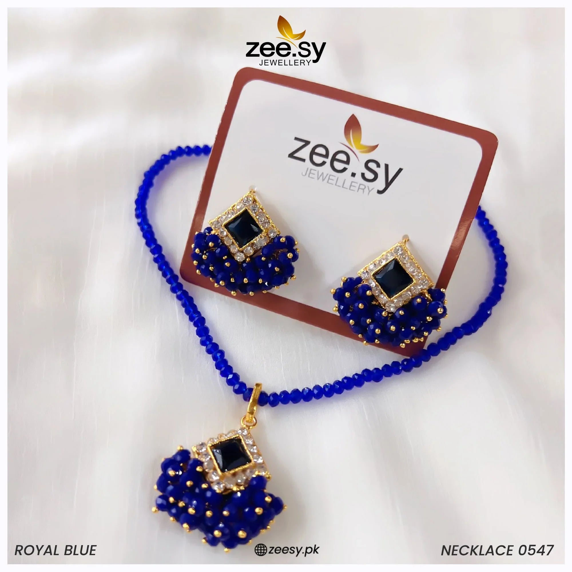 NECKLACE-0547 Blue - Zeesy Jewellery