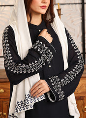 Hijab Ul Hareem Double Georgette Embroidered Abaya Black 0118-K-754