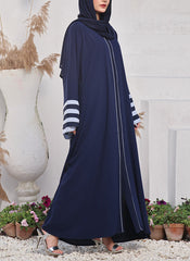 Hijab Ul Hareem Double Georgette Front Open Abaya Celeste 0121-R-711