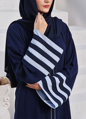 Hijab Ul Hareem Double Georgette Front Open Abaya Celeste 0121-R-711