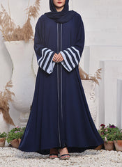 Hijab Ul Hareem Double Georgette Front Open Abaya Celeste 0121-R-711