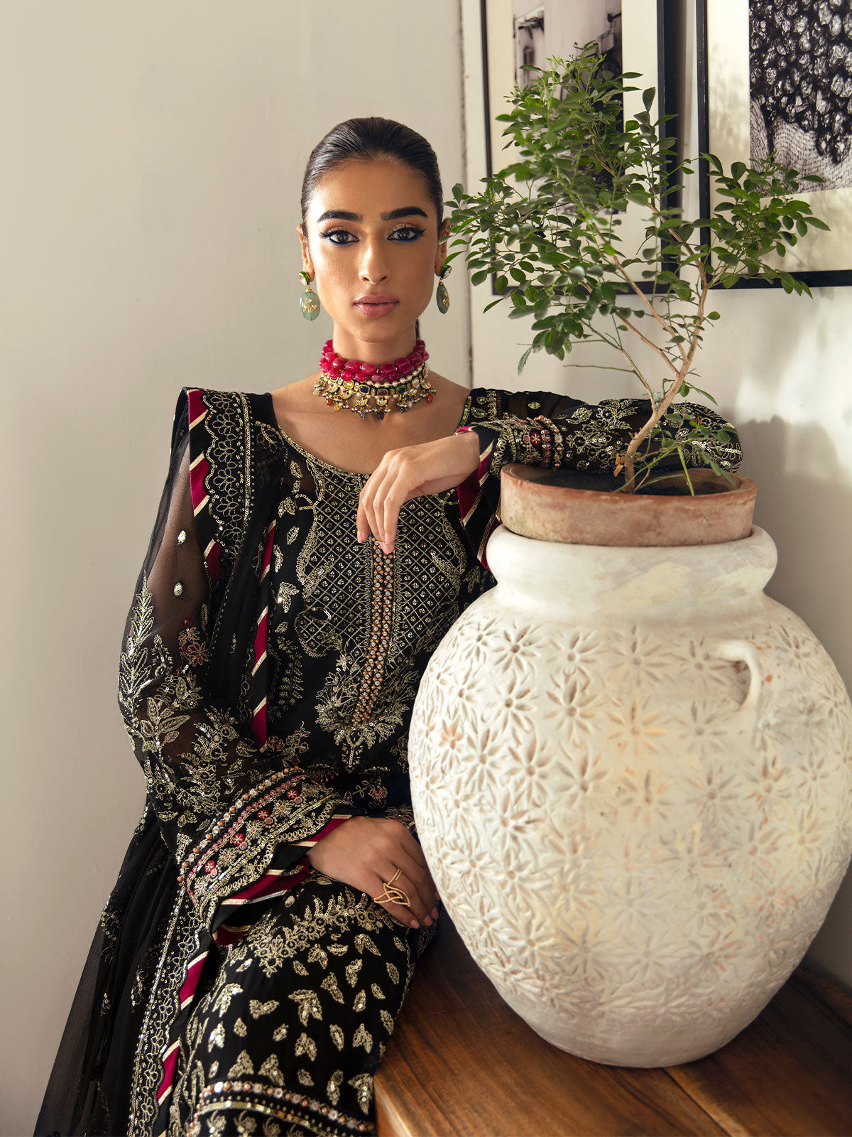 Gulaal Unstitched 3 Piece Emb Chiffon Vol-01 Collection'2023-Noir GL-EC-23V1-06