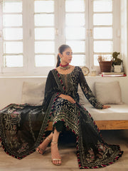 Gulaal Unstitched 3 Piece Emb Chiffon Vol-01 Suit-Noir GL-EC-23V1-06