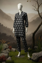 Doriya Luxe By Almeerah Stitched 2 Piece Premium Bana Dora Lawn Collection'2025-Noir Luxe Classic