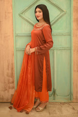 Ramsha Closet Stitched 3 Piece Luxury Formals Collection'2024-10-Noor Orange