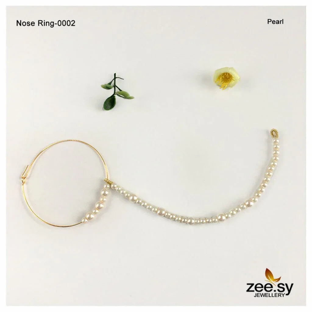 Wedding Nose Ring-0001 Pearl - Zeesy Jewellery