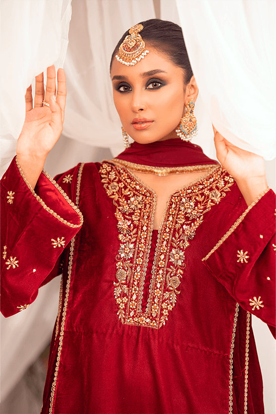 Bagh-E-Makhmal By Zaaviay Stitched Velvet Zenia (Three Piece)