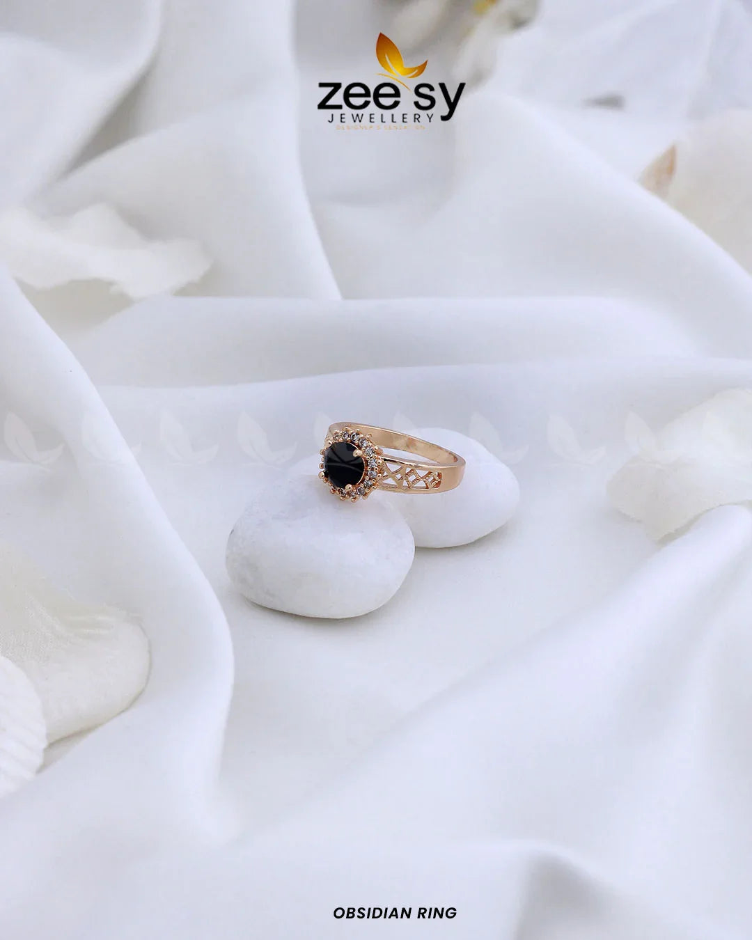 Obsidian Ring 19 - Zeesy Jewellery
