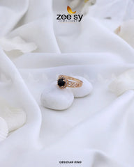 Obsidian Ring 19 - Zeesy Jewellery