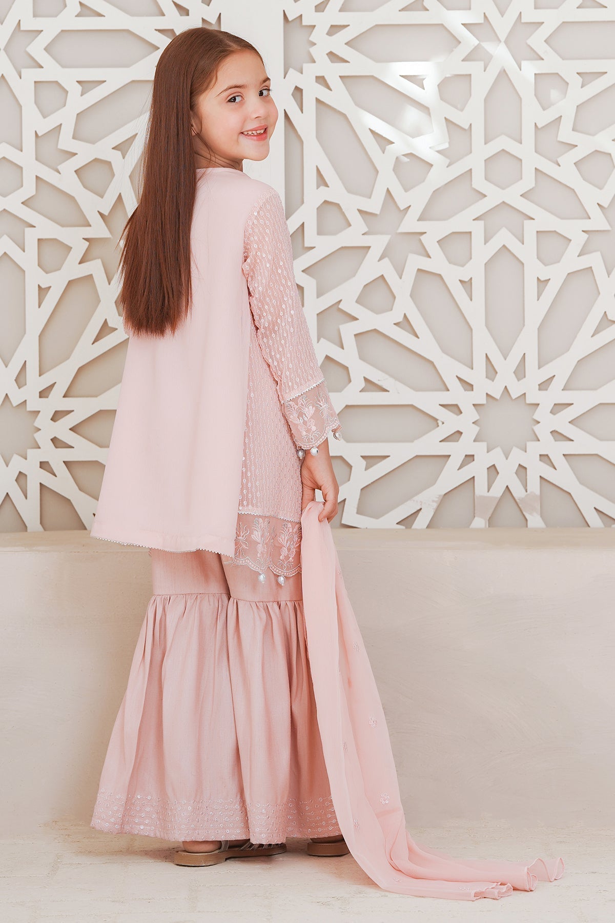 Chiffon Embroidered 3 Pc Suit - Wear Ochre