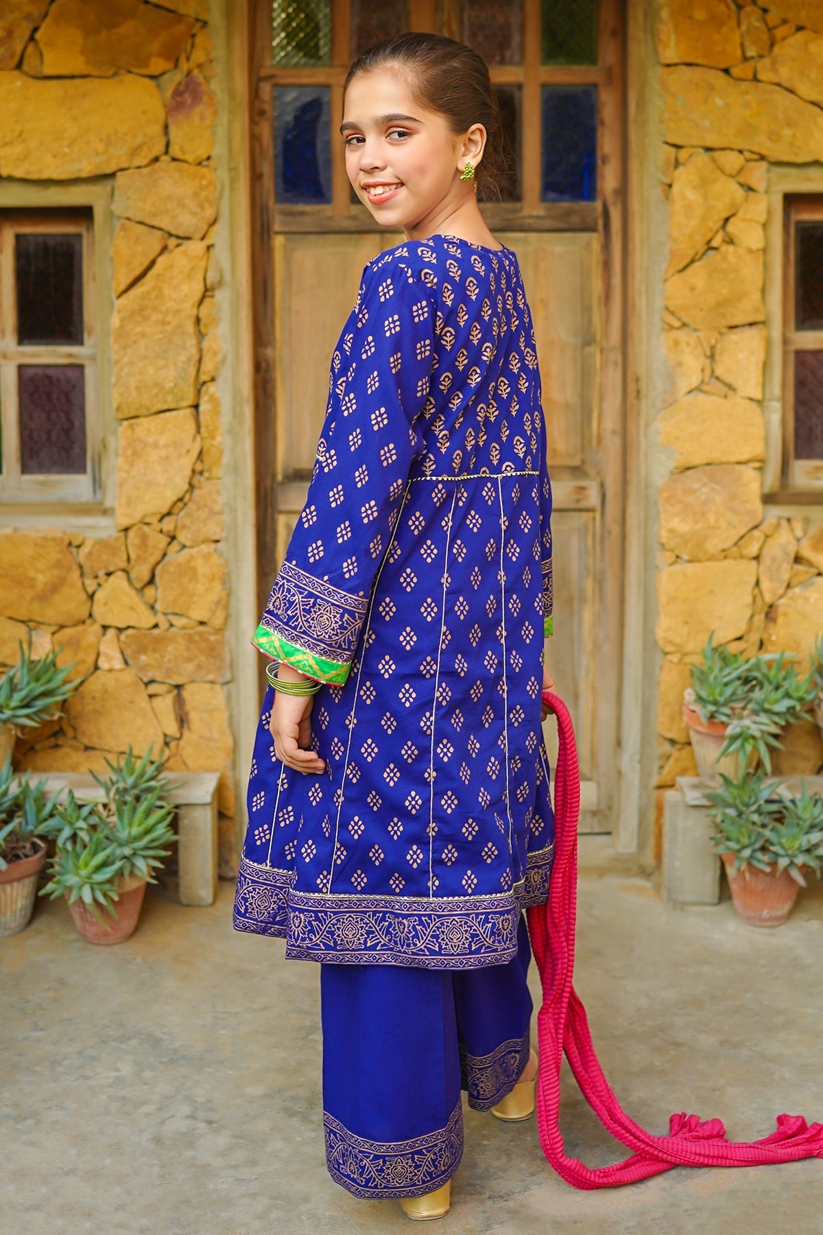 Cotton Printed 3 Pc Suit - Wear Ochre