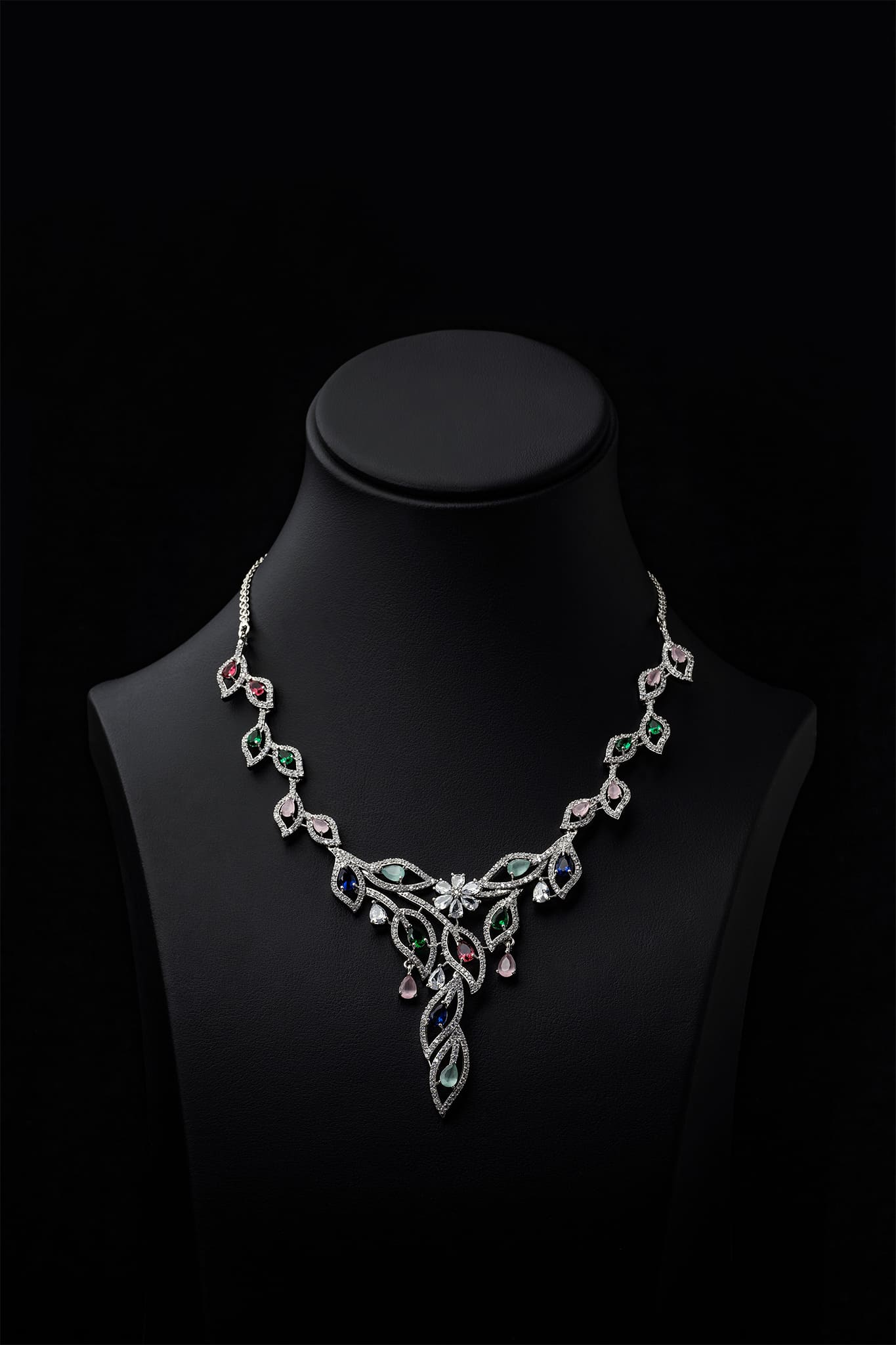 Zircons Necklace Sets Vol-02 by Somana G 2023-OLJ-018-Mint Multi