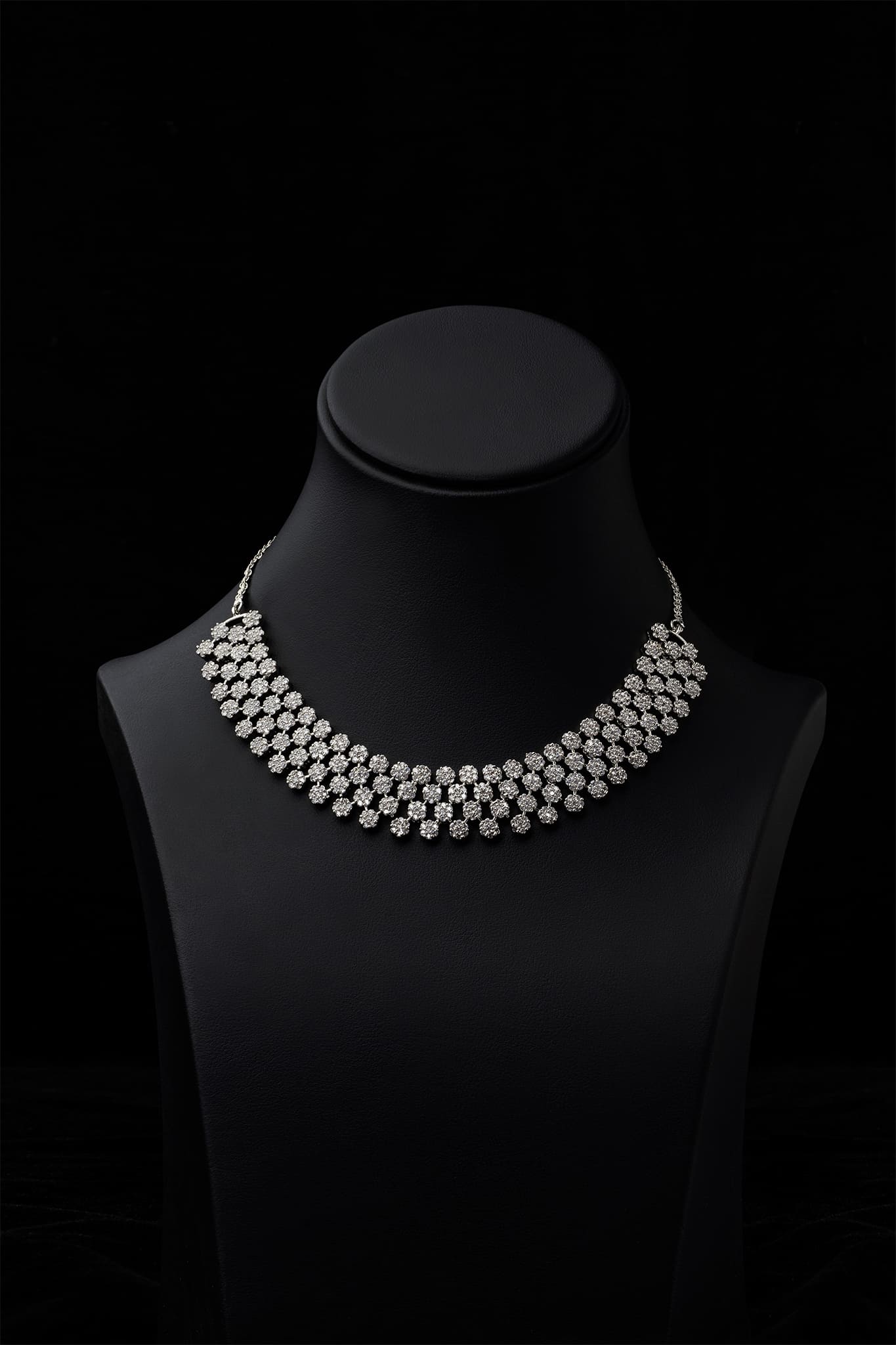 Zircons Necklace Sets Vol-02 by Somana G 2023-OLJ-020-Silver
