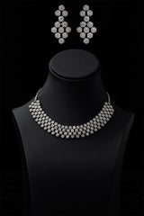 Zircons Necklace Sets Vol-02 by Somana G 2023-OLJ-020-Silver